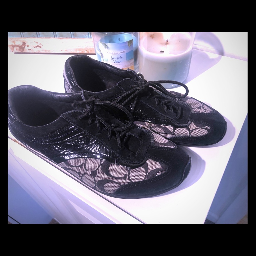 Coach tennis shoes size 10, black